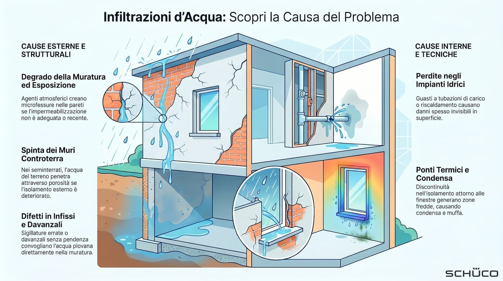 Infissi Schüco contro le infiltrazioni